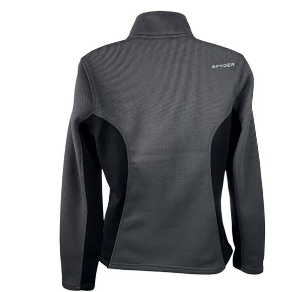 Spyder Sweater Fleece Full-Zip Jacket Gray Black Women’s M NWT #187335 GORP CORE - Picture 3 of 8